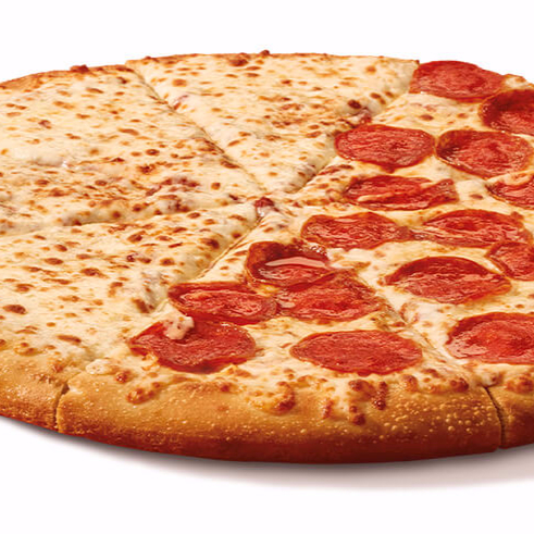 Pizza Mitad Peperoni y Mitad Queso Grande