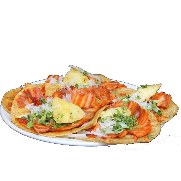 5 Tacos al Pastor C/tortilla de Maiz +Agua Sabor