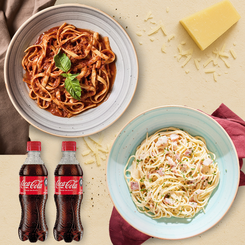 BOLOÑESA + CARBONARA + 2 BEBIDAS