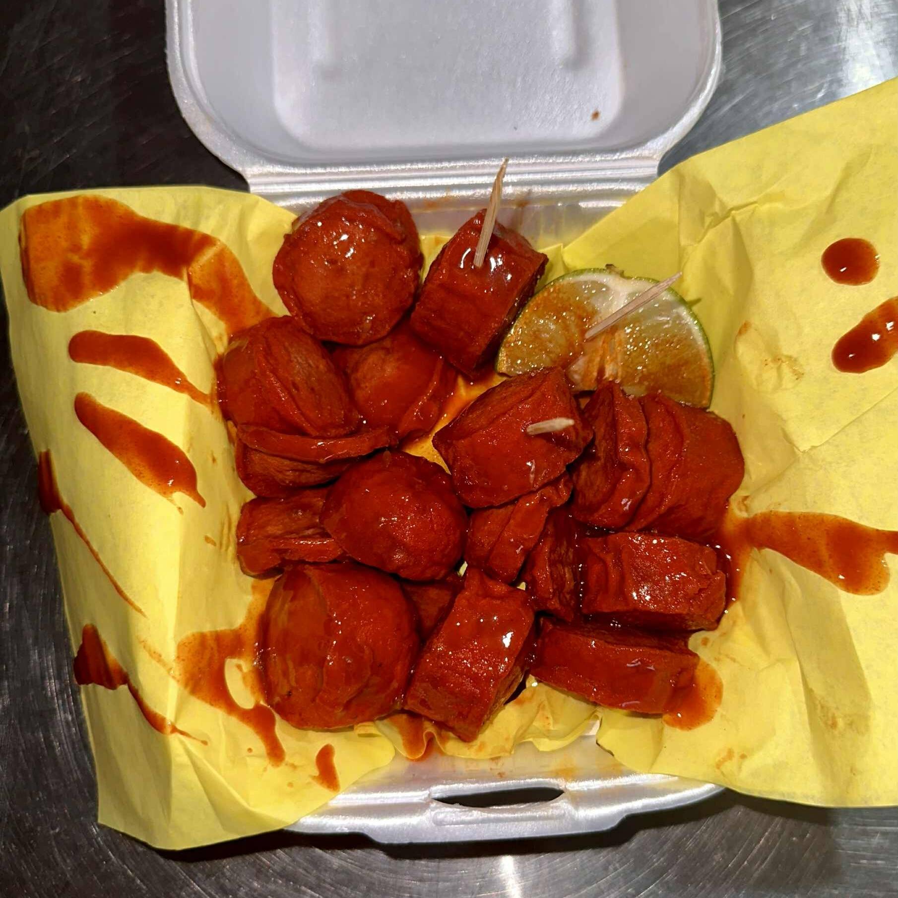 Bubas con salsa amor y limon
