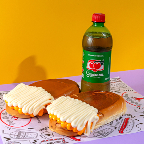 2 Dogão + 1 Guaraná 600 Ml Gratis