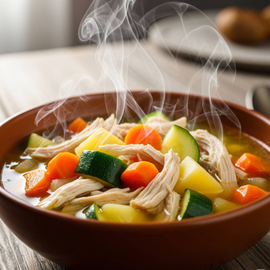 Consome de Verduras con Pollo