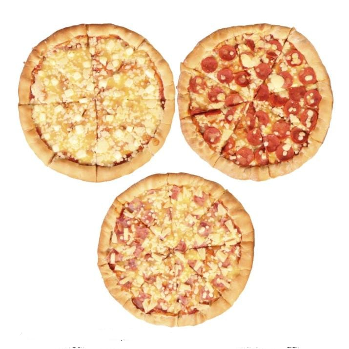 3 Pizzas Pep&Haw&Quesos (Sencillas)