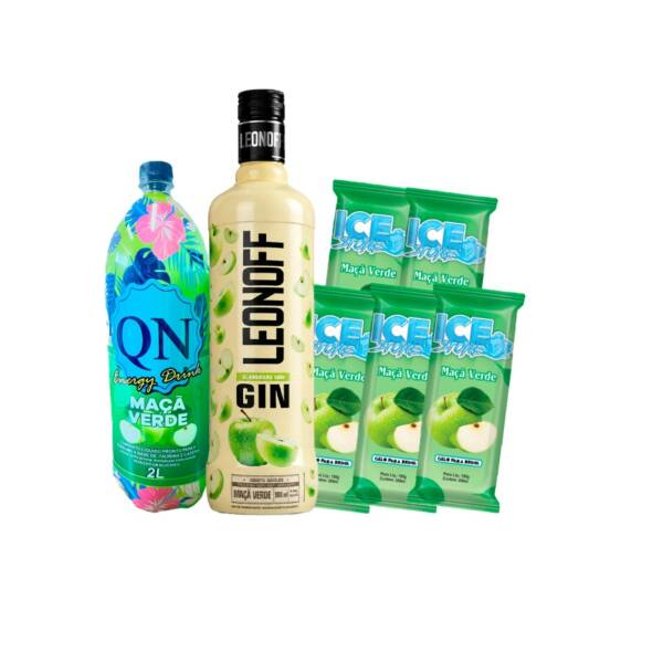 1 GIN LEONOFF MAÇÂ VERDE 900ML
1 ENERGETICO QN MAÇÃ VERDE 2L QUENTE
5 ICE STONE MAÇÂ VERDE