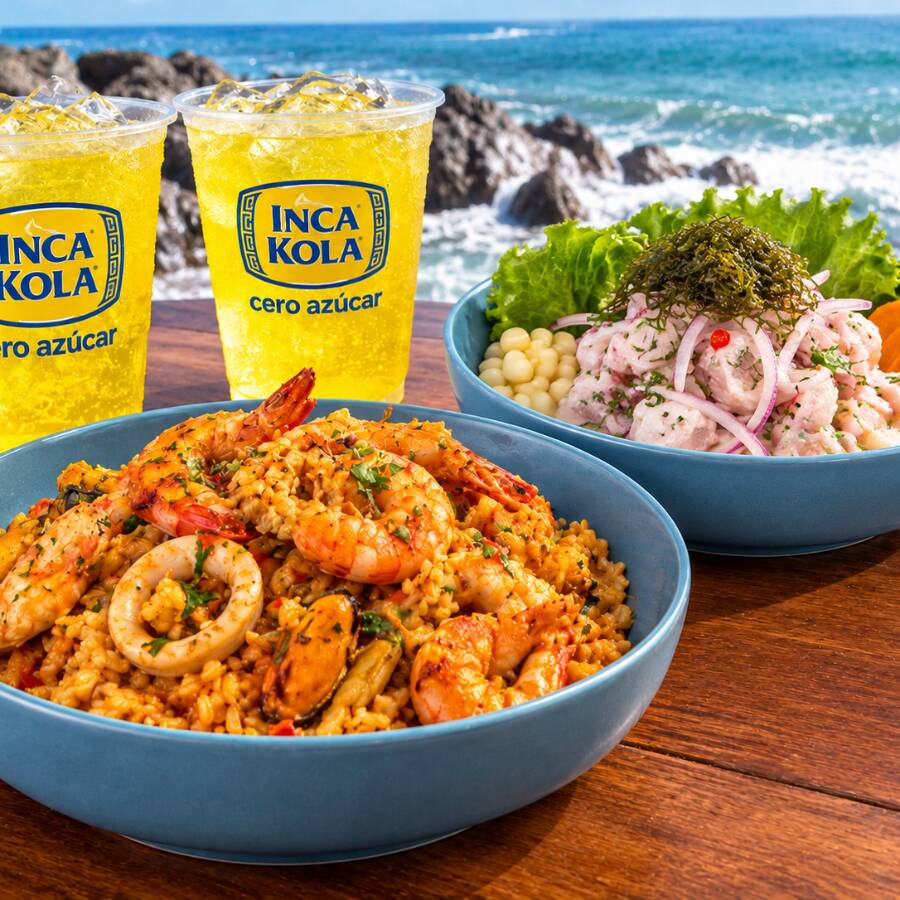 Ceviche+arroz C Mariscos + 2 Inca Zero 300ml