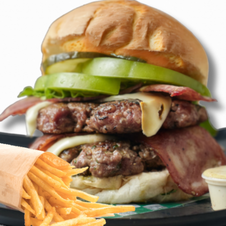 Doble Carne + Papas Fritas