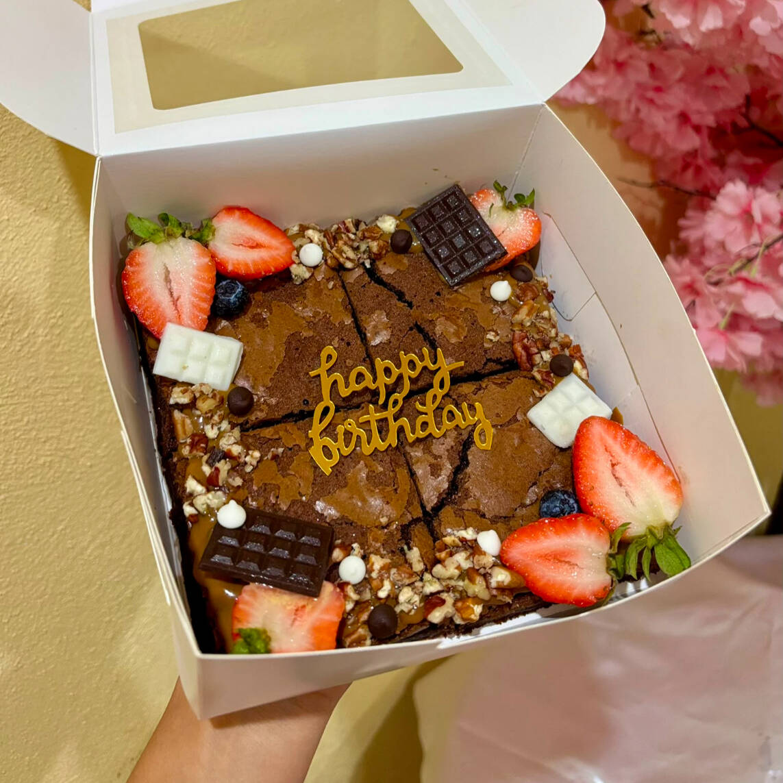 Caja con 4 Brownies de Cumpleaños