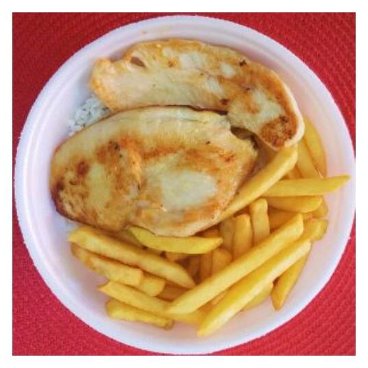 ( Obs: Nossas refeições não acompanham batata frita a não ser que seja pago o adicional).Filé de frango grelhado no ponto certo, macio e suculento. Servido com arroz soltinho, feijão saboroso e farofa crocante. Leve, saudável e delicioso!