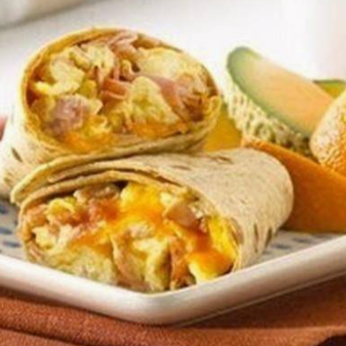 Wrap de huevo, jamon y queso cheddar