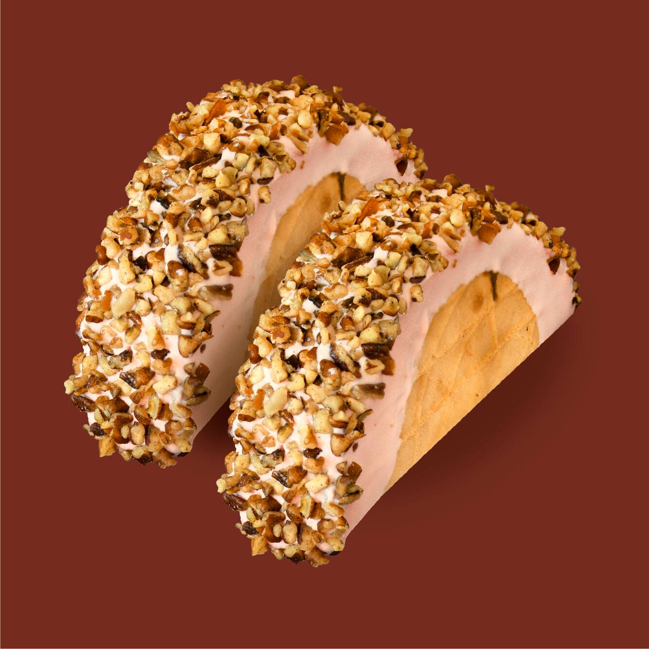 Chocotaco con Cubierta de Fresa y Nuez