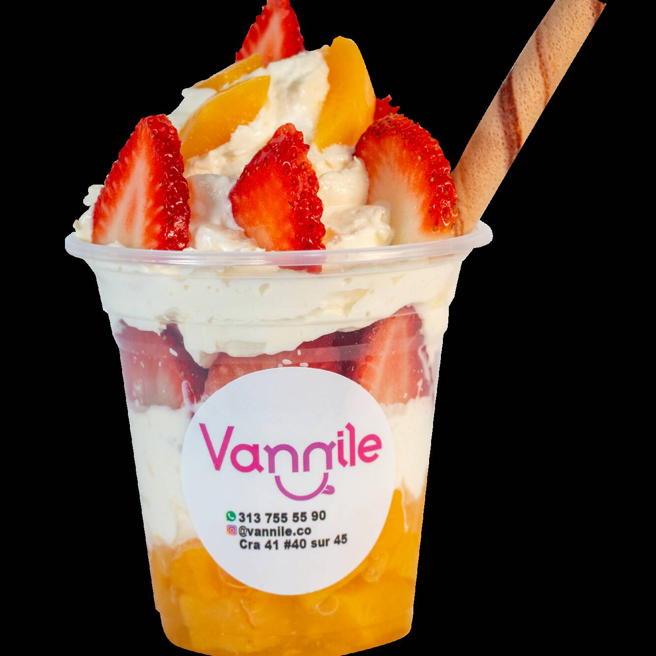 Fresas / Duraznos / Mixto con crema