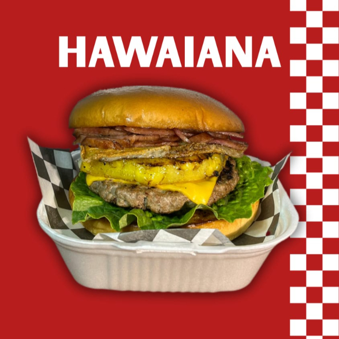 HAMBURGUESA HAWAIANA + PAPAS FRANCESAS