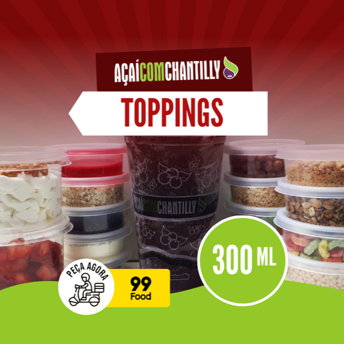 Seu açaí orgânico, batido com frutas de verdade, sem química, uma experiência incrível, apenas seu açaí no copo de 300ml com os toppings enviados em potes separados !