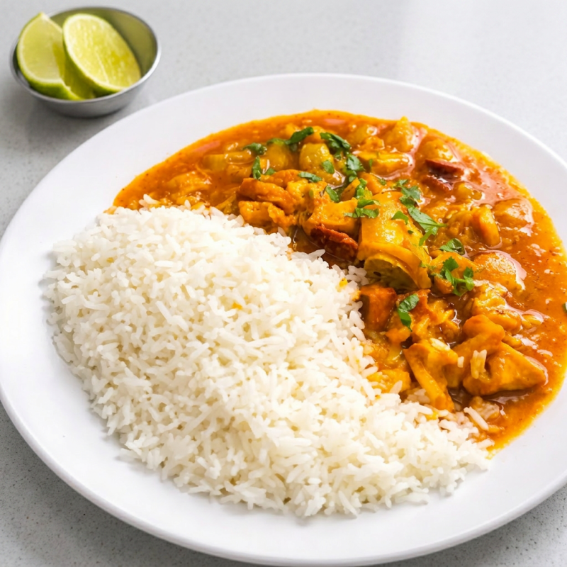 Panelada, arroz, farinha e limao.