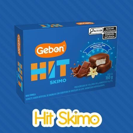 Bombom Sorvete sabor de baunilha com cobertura de chocolate (Skimo) 120g / 15 unidades não contém glúten