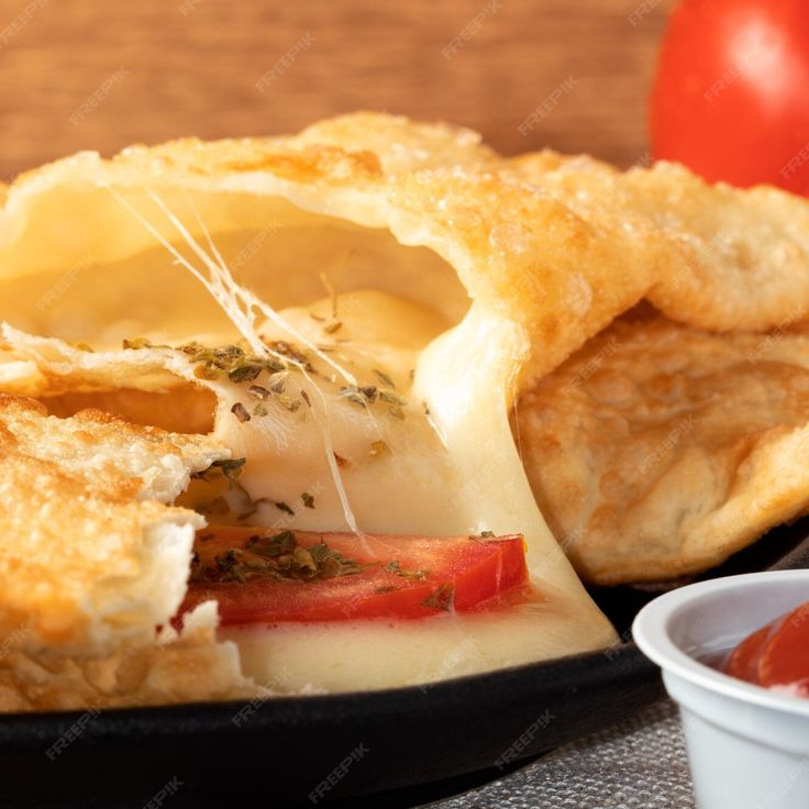 Clássico e irresistível! Massa leve, fina e crocante, frita na hora, recheada com queijo mussarela, orégano e tomate, garantindo muito sabor em cada mordida. Servido sempre quentinho e preparado na hora para chegar até você com máxima qualidade.