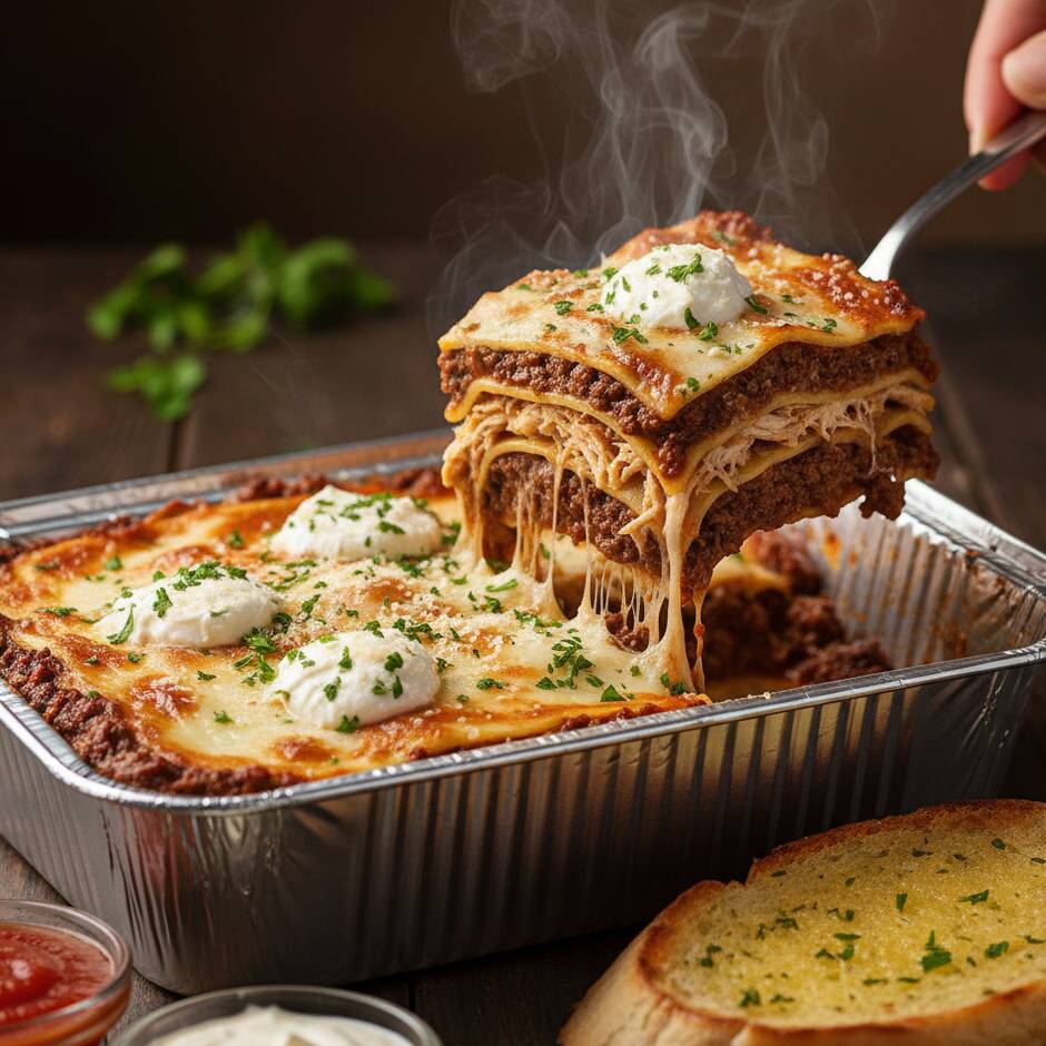 LASAÑA MIXTA + Pan de Ajo