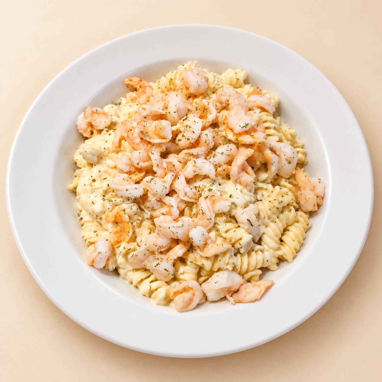 Pasta Alfredo con Camarones