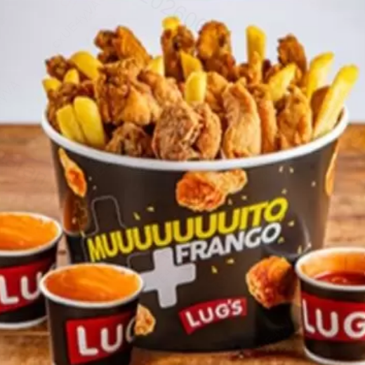Frango Steak – 8 unidades
Frango Trix – 13 unidades
Frango Drumet – 8 unidades
Batata – 300 gramas
3 molhos – 60 gramas cada
