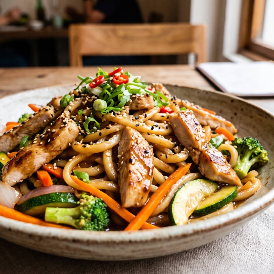 Pasta Oriental con Pollo