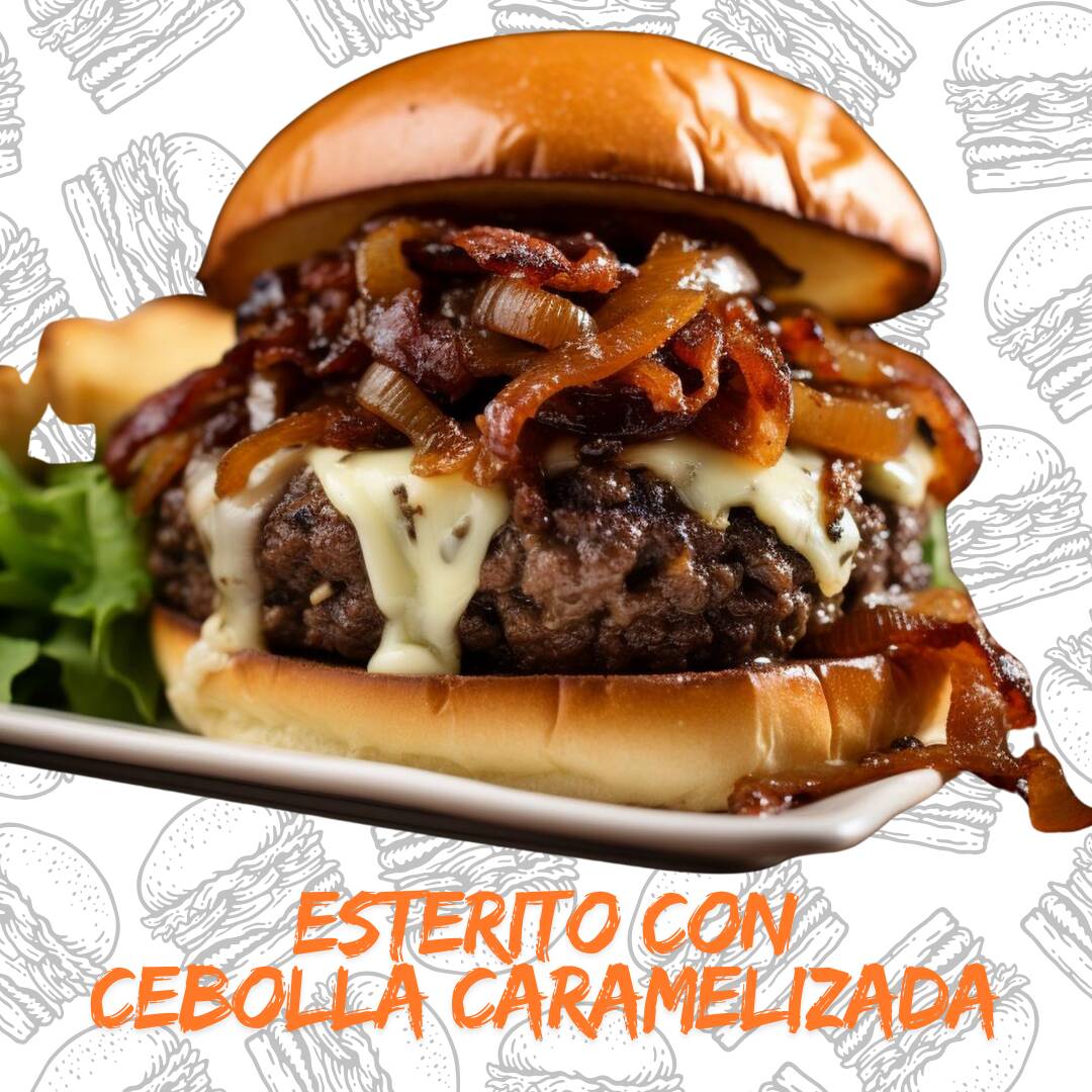 Hamburguesa Esterito 150gr, Papas y Chile Guero