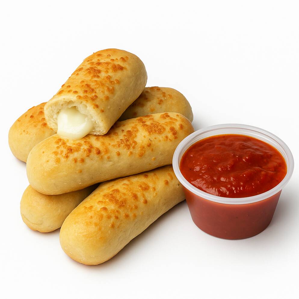 4 Dedos con queso con salsa.