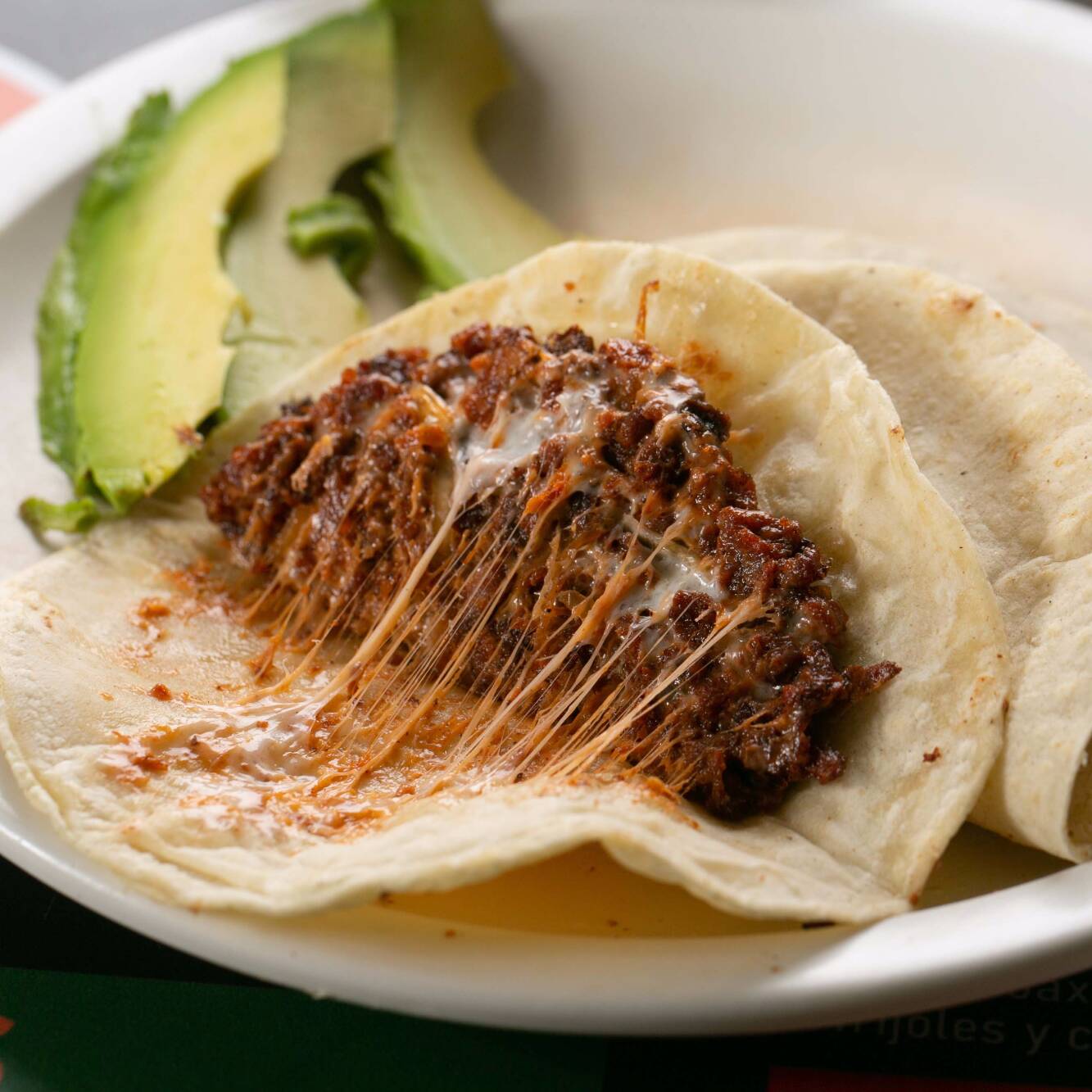 Tacos de Migaja con Queso Oaxaca