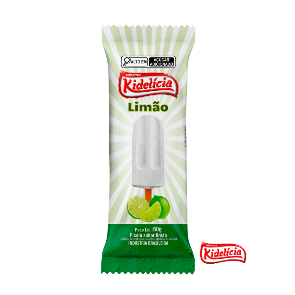 Picolé a base de água sabor limão