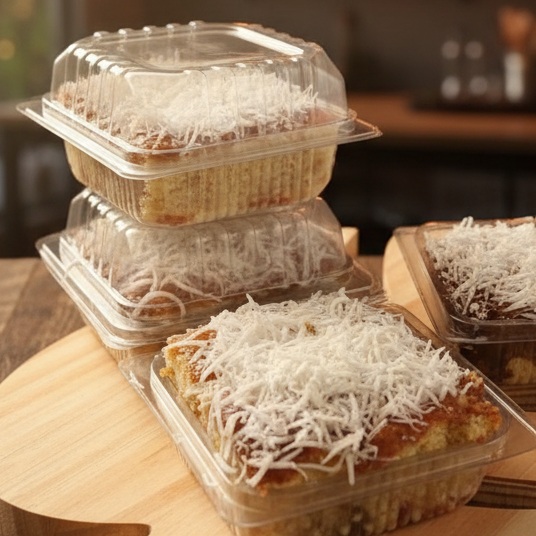 Bolo bem molhadinho com toque especial de coco.