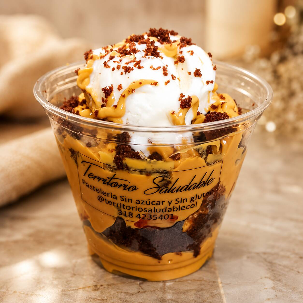 Vaso de Brownie con Helado