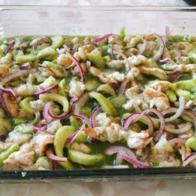 Tostada de Aguachile Verde