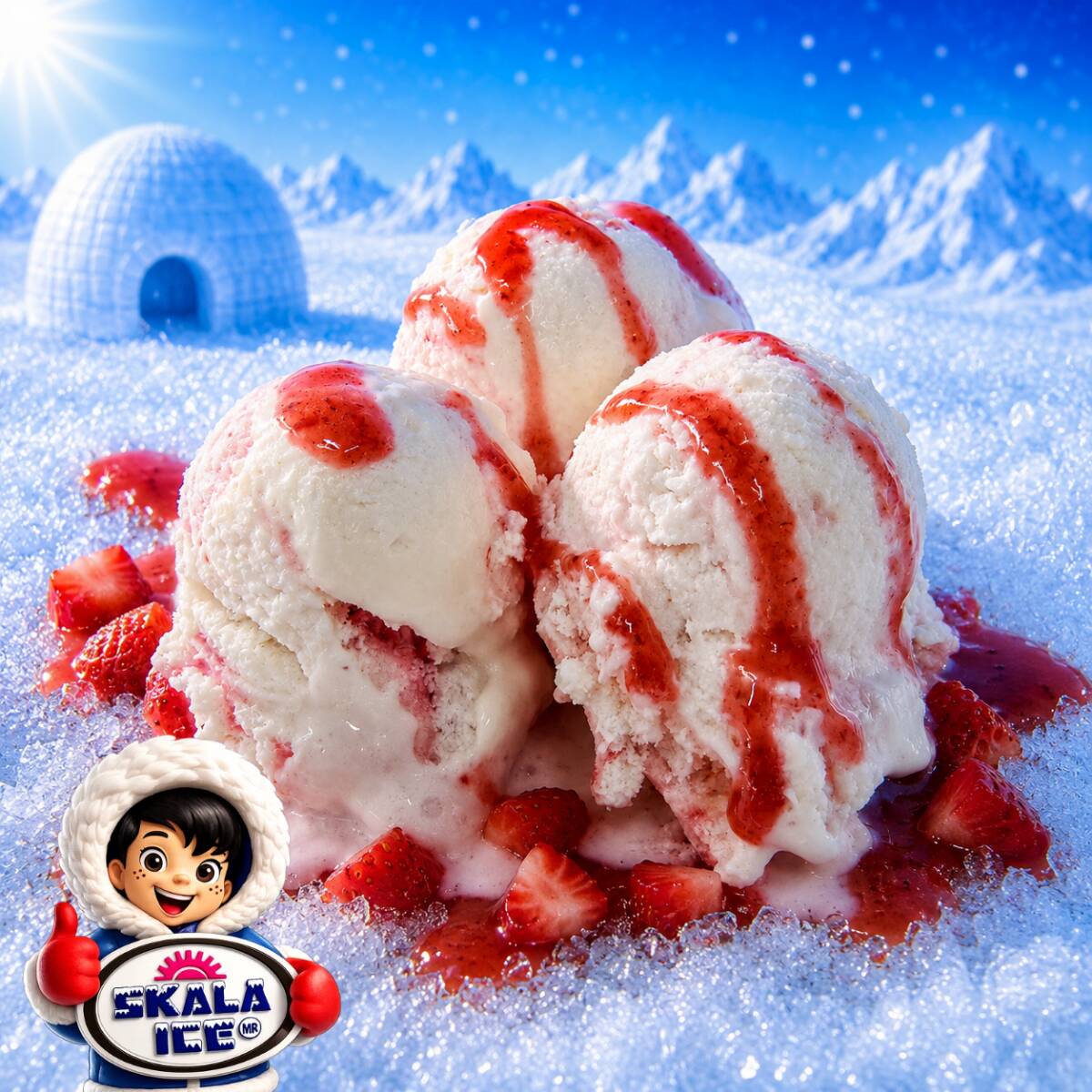 Helado de Yogurt con Mermelada de Fresa 1/2 Litro