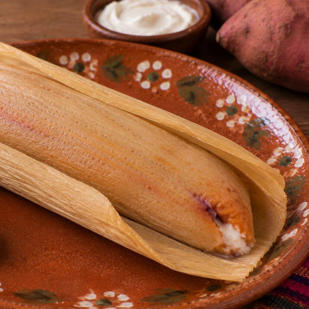 Tamal Cheesecake de Camote.