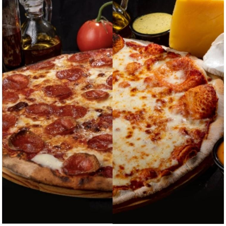PIZZA MITAD EXTRA PEPERONI / MITAD EXTRA QUESO