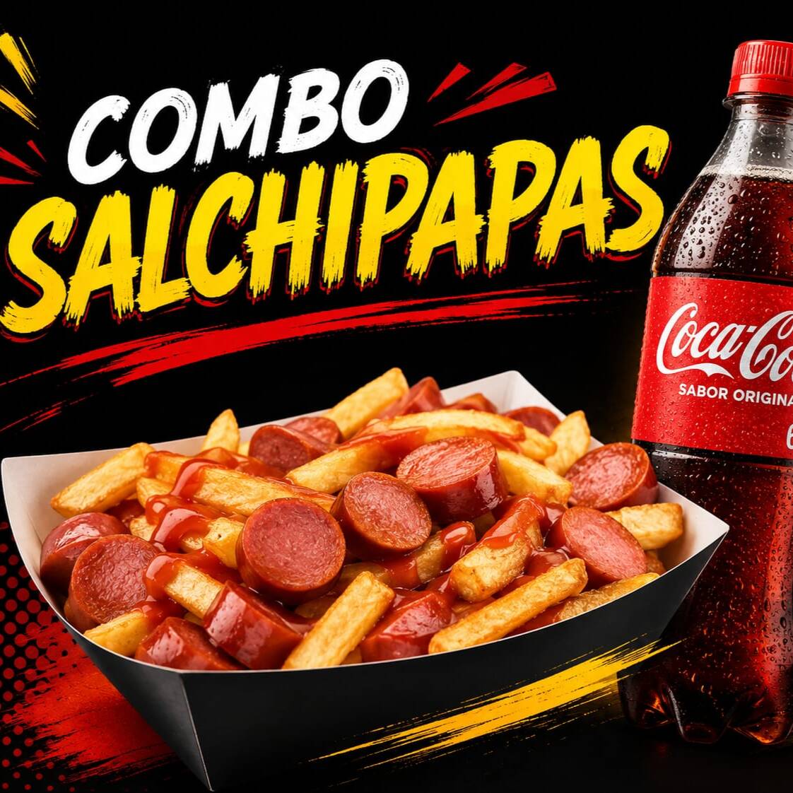 Combo Salchipapas+ Bebida