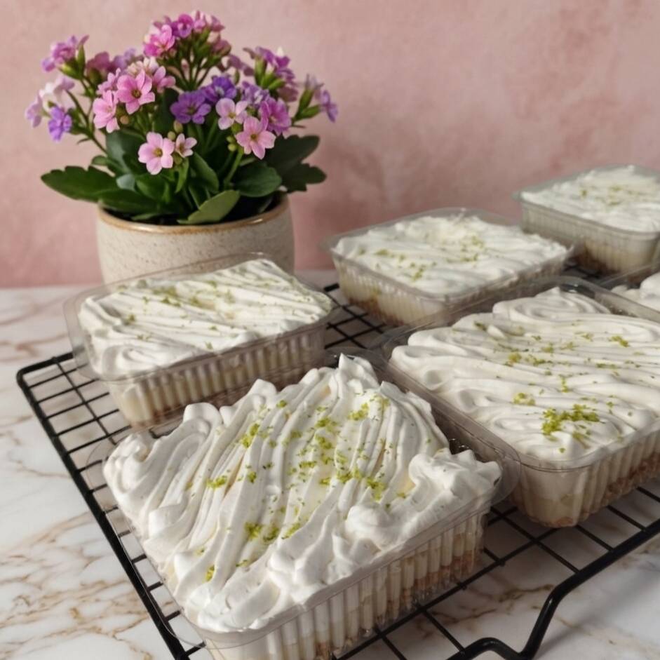 Base de bolacha maizena, com creme de Limão suave, finalizando com chantininho!52