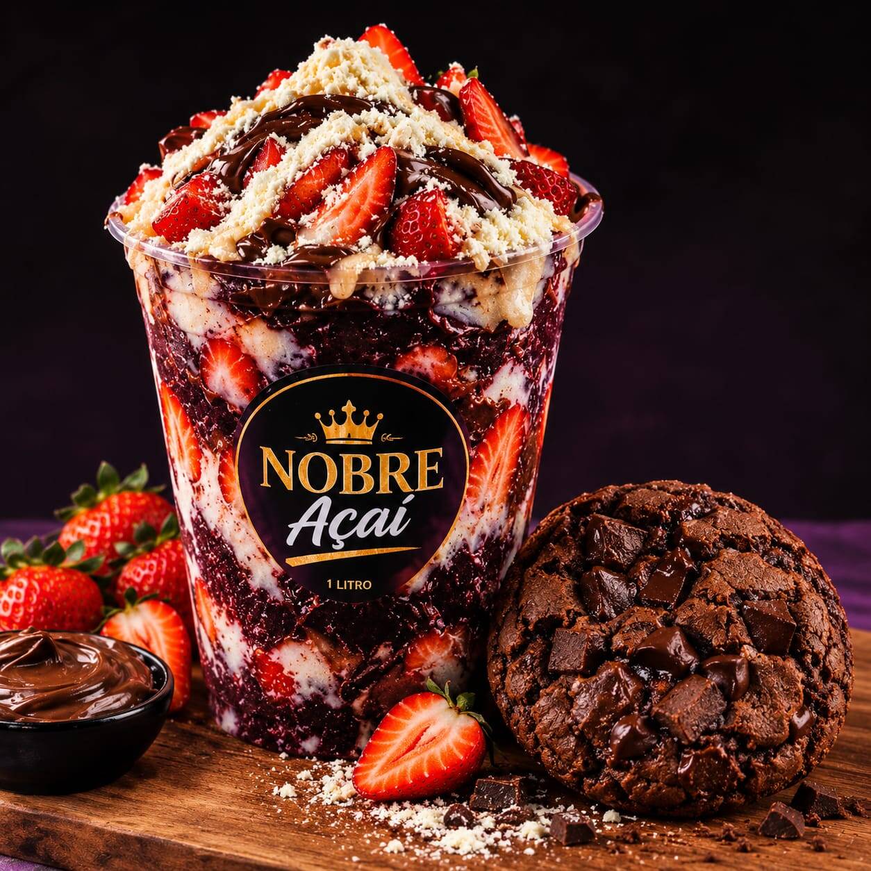COPO 440ML + LEITE NINHO, LEITE CONDENSADO E MORANGO + UM DELICIOSO COOKIE