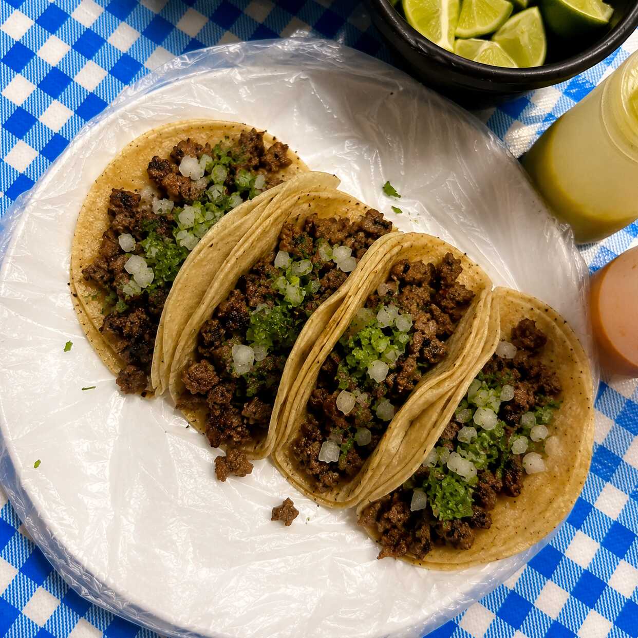 ORDEN DE TACOS DE CARNE ASADA/MAÍZ (4)