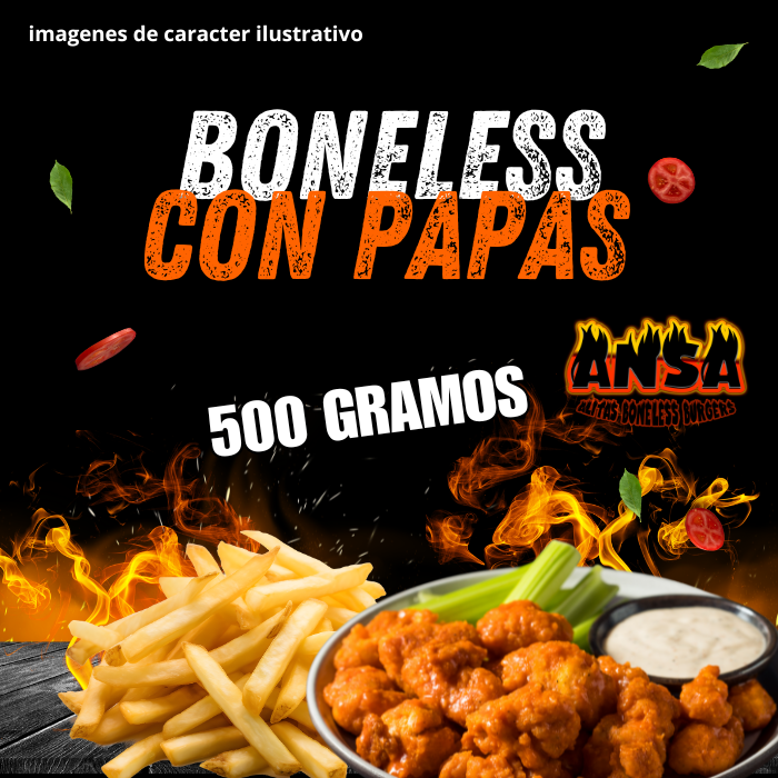 500 GRAMOS DE BONELESS CON PAPAS