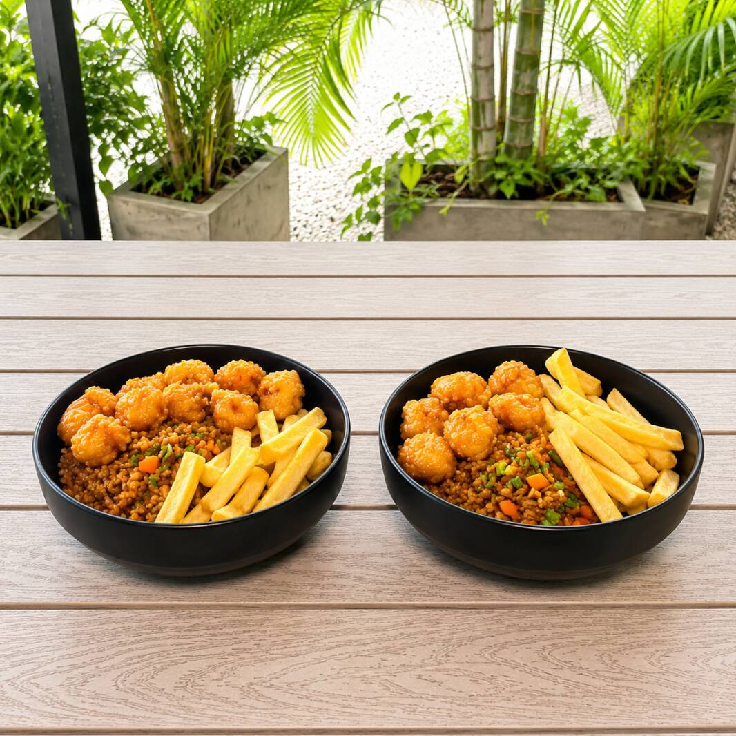 Combo para 2 arroz + pollo a la naranja