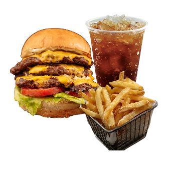 Combo Hamburguesa triple + papas + Mr. Tea