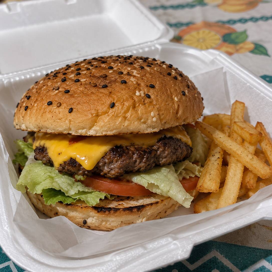 Hamburguesa 🍔 "La Que Te Gusta 🙈" Con Papas 🍟