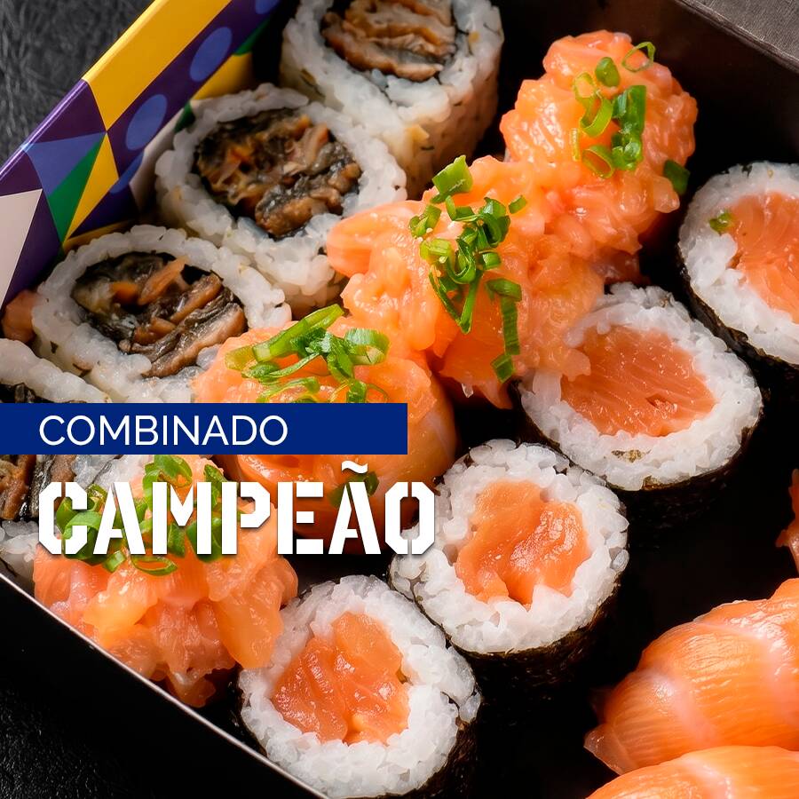 Para os apaixonados por sabores puros! Um mix irresistível de peças fresquinhas, onde cada mordida revela o verdadeiro sabor de comida japonesa. Peças: 5 hot, 4 hossomaki shakemaki, 4 uramaki skin, 3 niguiri shake e 4 gunkan shake. Acompanha: 1 Coca-Cola lata 350ml + 1 Hashi + 1 shoyu 30ml e 1 teriyaki 30ml + Gengibre 20g e wasabi 10g.