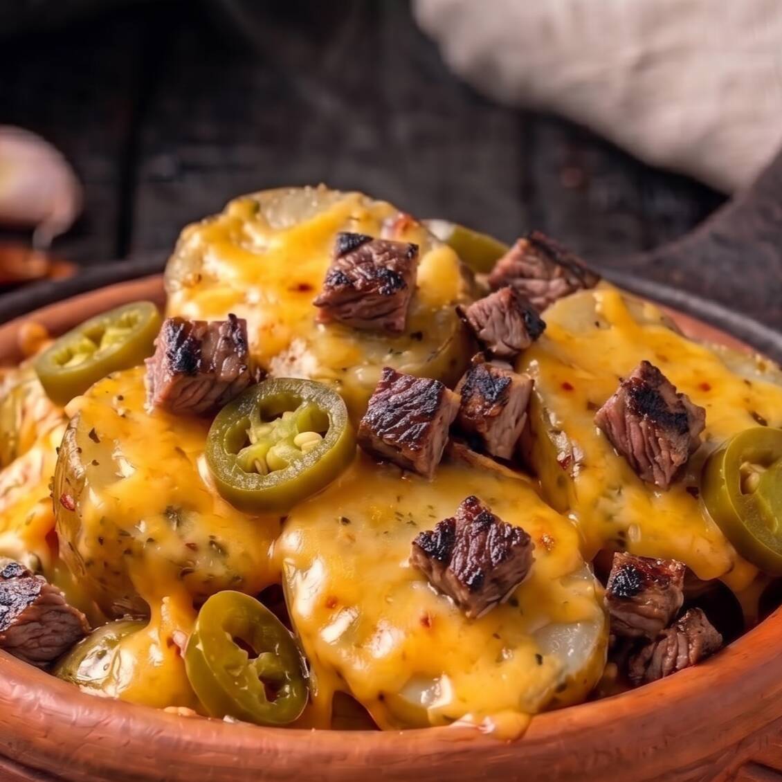 Papas Cazo con Arrachera