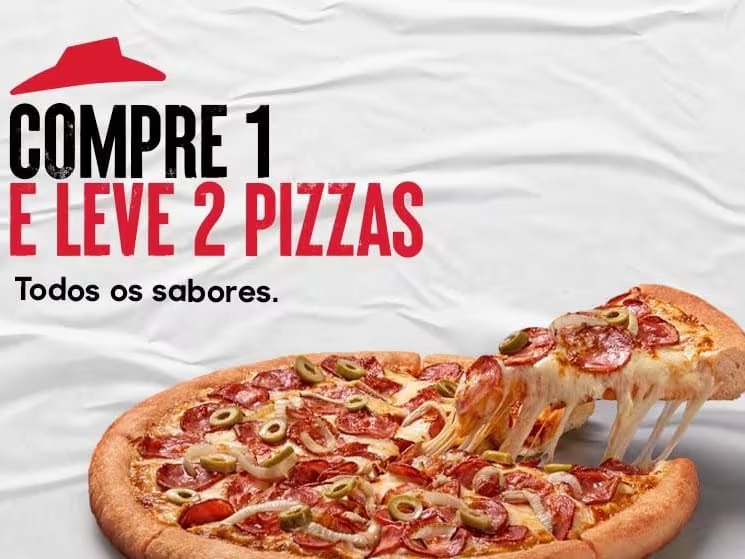 2 Pizzas Médias (30,5cm – 8 fatias) pelo preço de uma