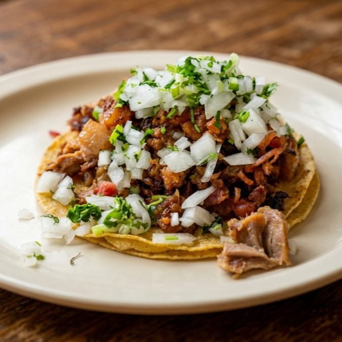 TACO DE CECINA ENCHILADA