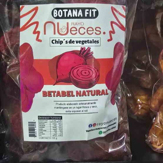 Botana Fit Betabel Natural 125 gramos.