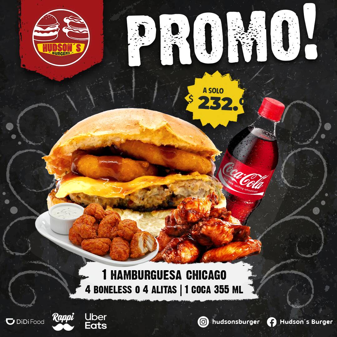 CHICAGO 4BONELESS O ALITAS + COCA355ML