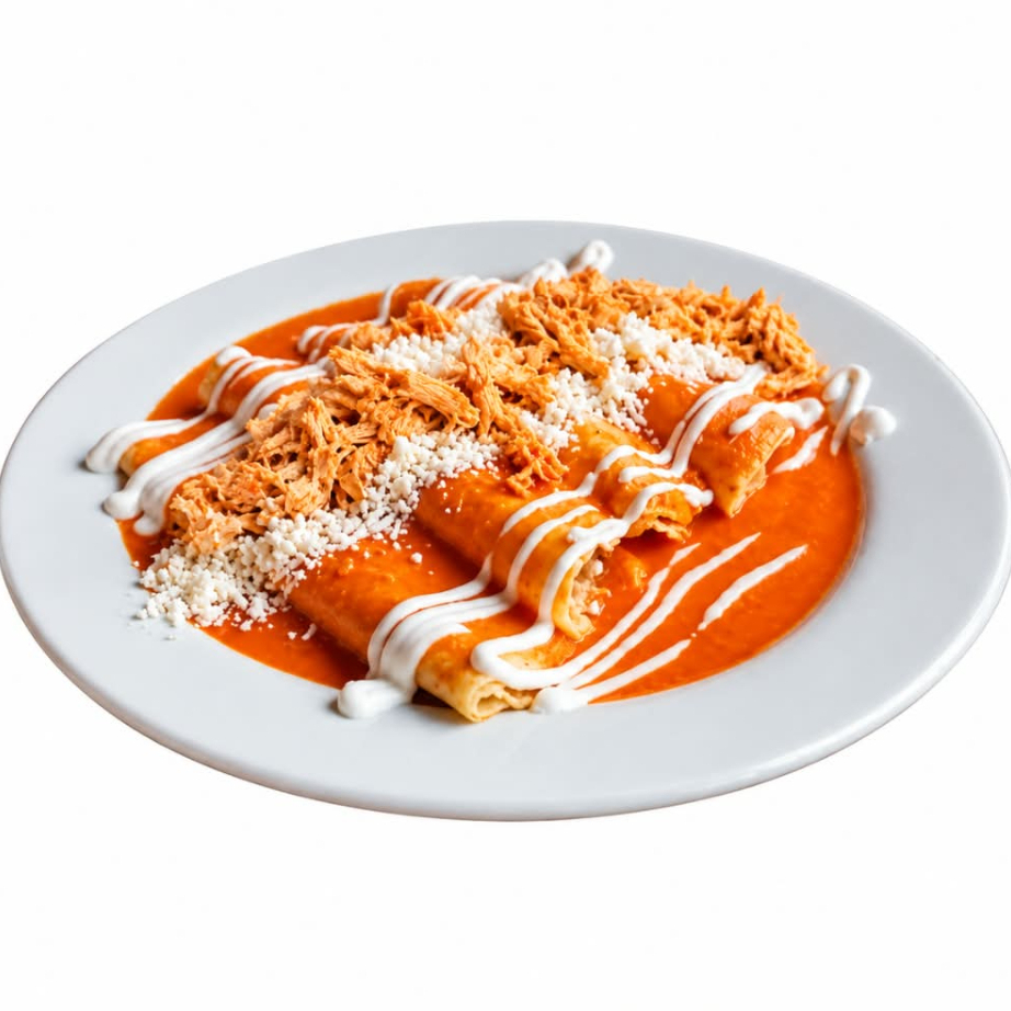 Enchiladas Rojas con Pollo