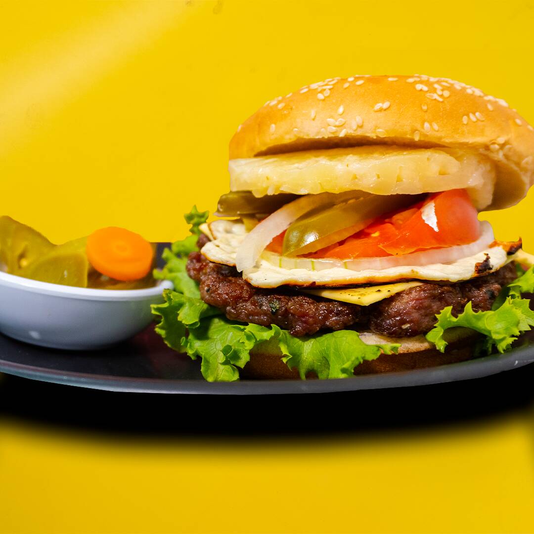Hamburguesa Hawaiana + Papas